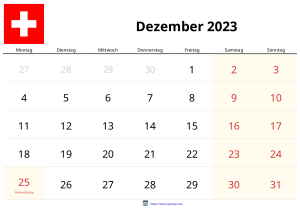 Calendario Diciembre 2023