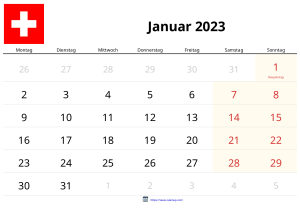 Calendario Enero 2023