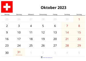 Calendario Octubre 2023