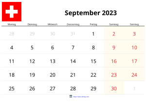 Calendario Septiembre 2023