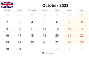 Calendari Octubre 2023