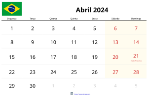 Calendario Abril 2024