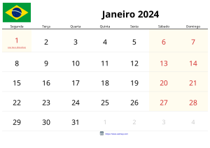 Calendario Enero 2024