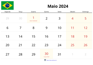 Calendario Mayo 2024