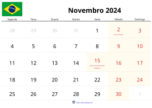 Calendario Noviembre 2024