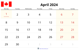 April 2024 Calendar