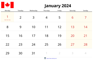 January 2024 Calendar