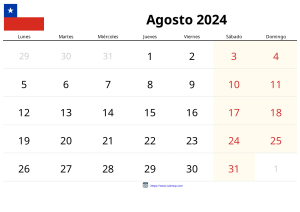 Calendrier Août 2024