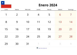 一月 2024 日历