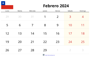 Calendrier Février 2024