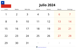 Calendário de Julho de 2024 