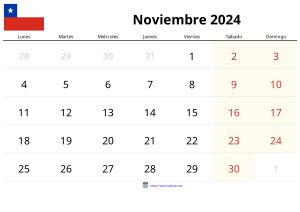 Calendrier Novembre 2024