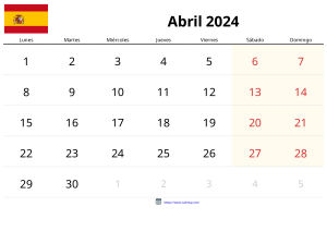 Calendrier Avril 2024