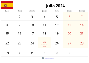 Calendrier Juillet 2024