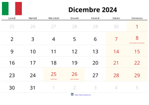 Dicembre 2024 Calendario