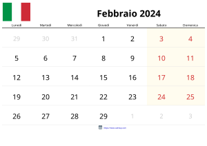 Febbraio 2024 Calendario