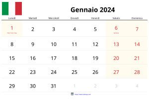 Gennaio 2024 Calendario