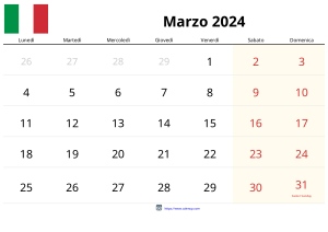 Marzo 2024 Calendario