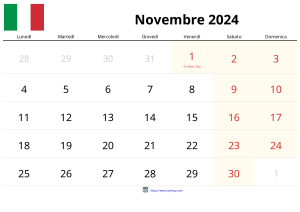 Novembre 2024 Calendario