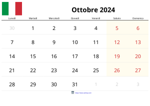 Ottobre 2024 Calendario