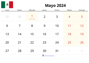 Calendrier Mai 2024