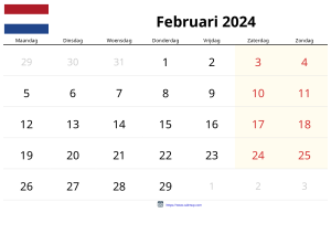 Februari 2024 Kalender