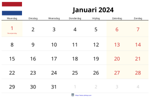 Januari 2024 Kalender