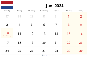 Juni 2024 Kalender