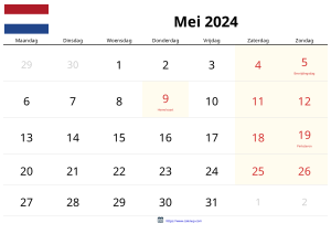Mei 2024 Kalender
