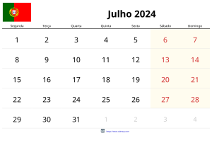 Calendario Julio 2024 Calendario Julio 2024