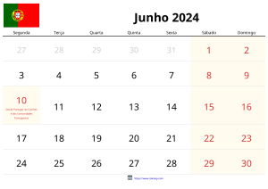 Calendario Junio 2024 Calendario Junio 2024