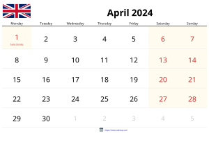 Calendario Abril 2024