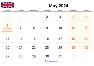 Calendario Mayo 2024