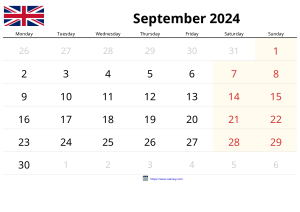 Calendario Septiembre 2024