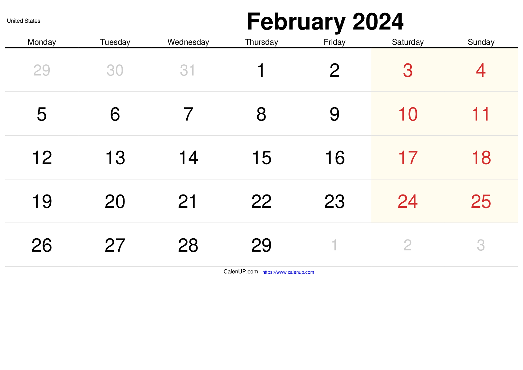 February 2024 Calendar