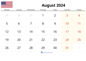 August 2024 Kalender