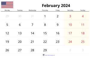 Februar 2024 Kalender