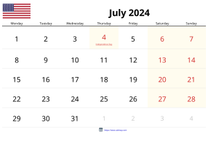 Juli 2024 Kalender