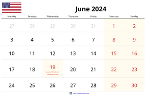 Juni 2024 Kalender