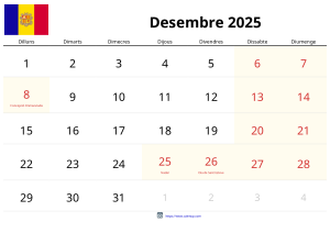 Calendario Diciembre 2025