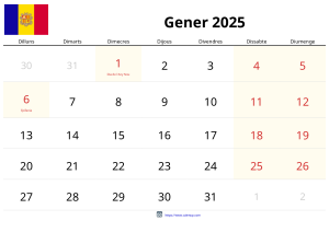 Calendario Enero 2025