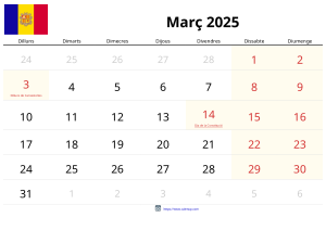 Marts 2025 Kalender