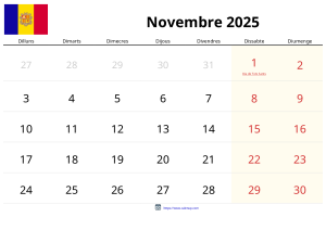 Calendario Noviembre 2025