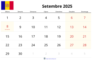 Calendari Setembre 2025