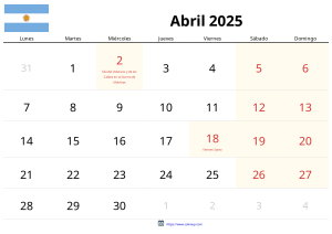 Calendário de Abril de 2025 Calendário de Abril de 2025