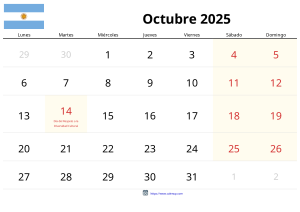 Calendário de Outubro de 2025 Calendário de Outubro de 2025
