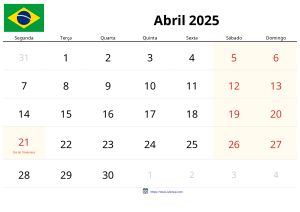 April 2025 Kalender