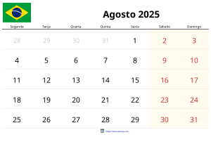 Calendari Agost 2025