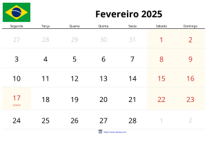 Calendari Febrer 2025