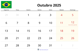 Oktober 2025 Kalender